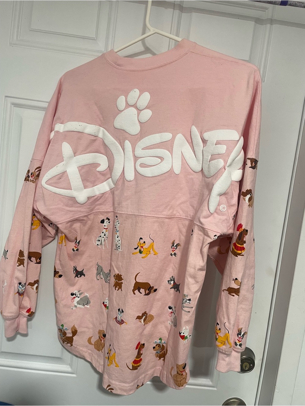 Rare Pink Disney Dog Print Spirit Jersey women’s XS - Picture 2 of 6